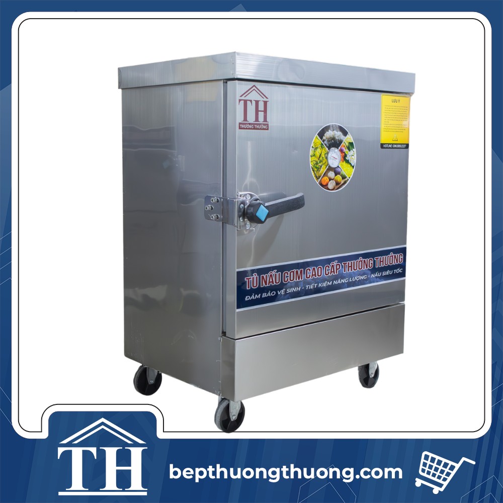 tủ nấu cơm 6 khay điện mặt trước