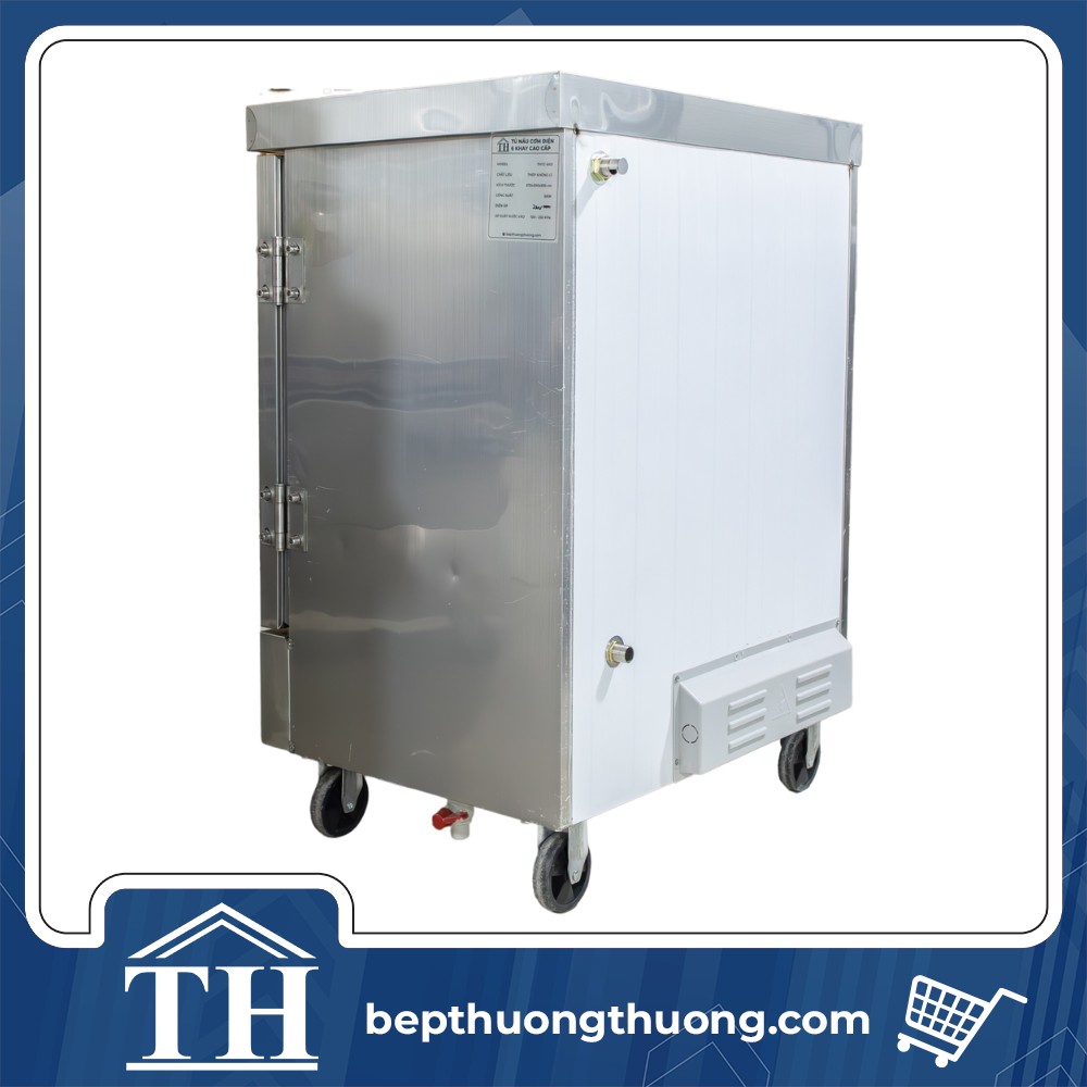 tủ nấu cơm 6 khay điện mặt sau
